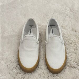 Madewell Women's White and Tan Slip-On Loafers